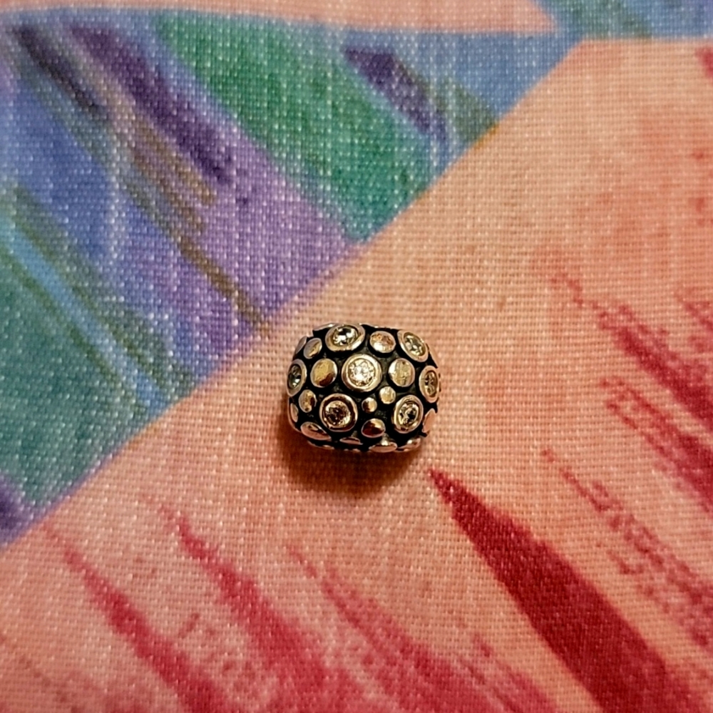 Pandora Clip with white rhinestones